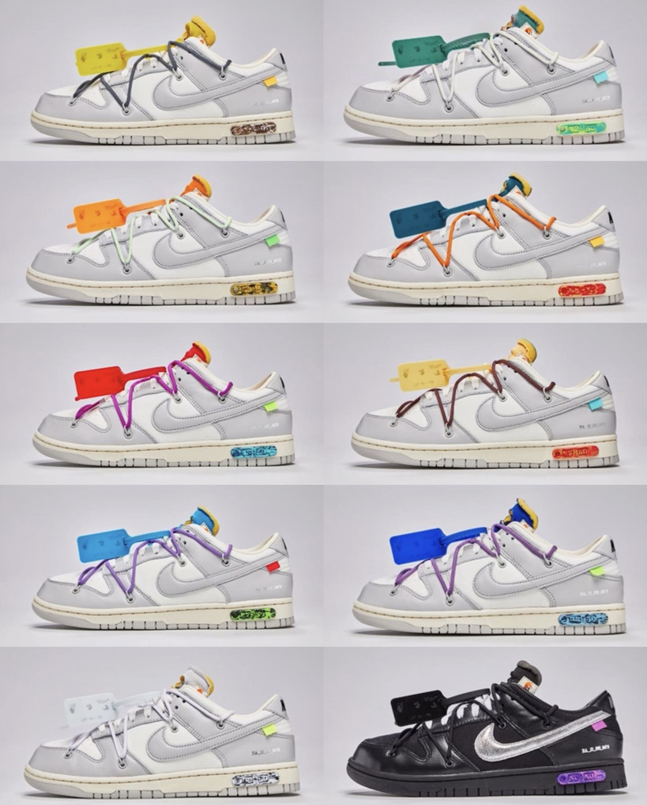 Images and materials for all colours of the 2021 Off White x Nike Dunk ...