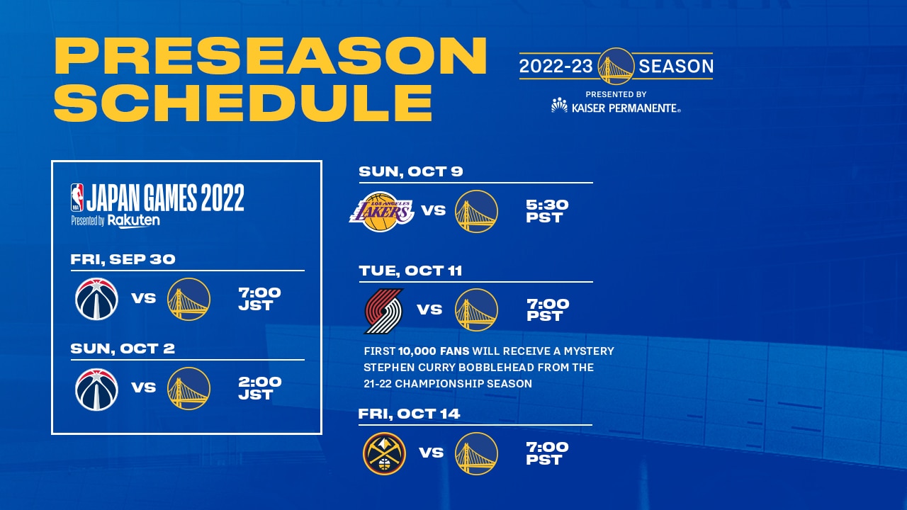 Warriors announce 2022 preseason schedule Sneaker Shop Talk