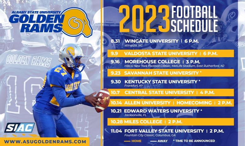 Albany State releases 2023 football schedule | Sneaker Shop Talk